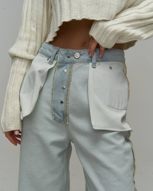 Reversed Straight Wide Jeans